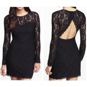 Express Black Lace Mini Dress Size Large